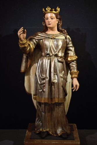  "Vergine Incoronata"  scultura lignea policroma e argentata